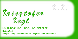 krisztofer kegl business card